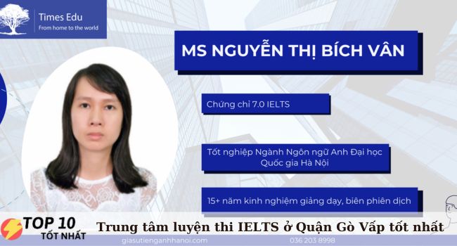 Trung tâm luyện thi IELTS cấp tốc Thạc sĩ Nguyễn Bích Vân